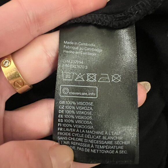 H&M Womens Basic Black T-Shirt - Viscose - XS - Picture 3 of 4